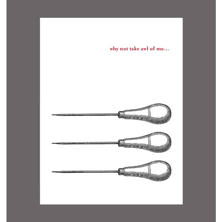 Why Not Take Awl of Me Card for wholesale by B.Berish