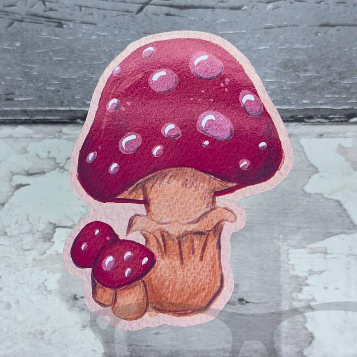 Toadstool Merry Adventures Vinyl Sticker for wholesale by Mini Geek Boutique