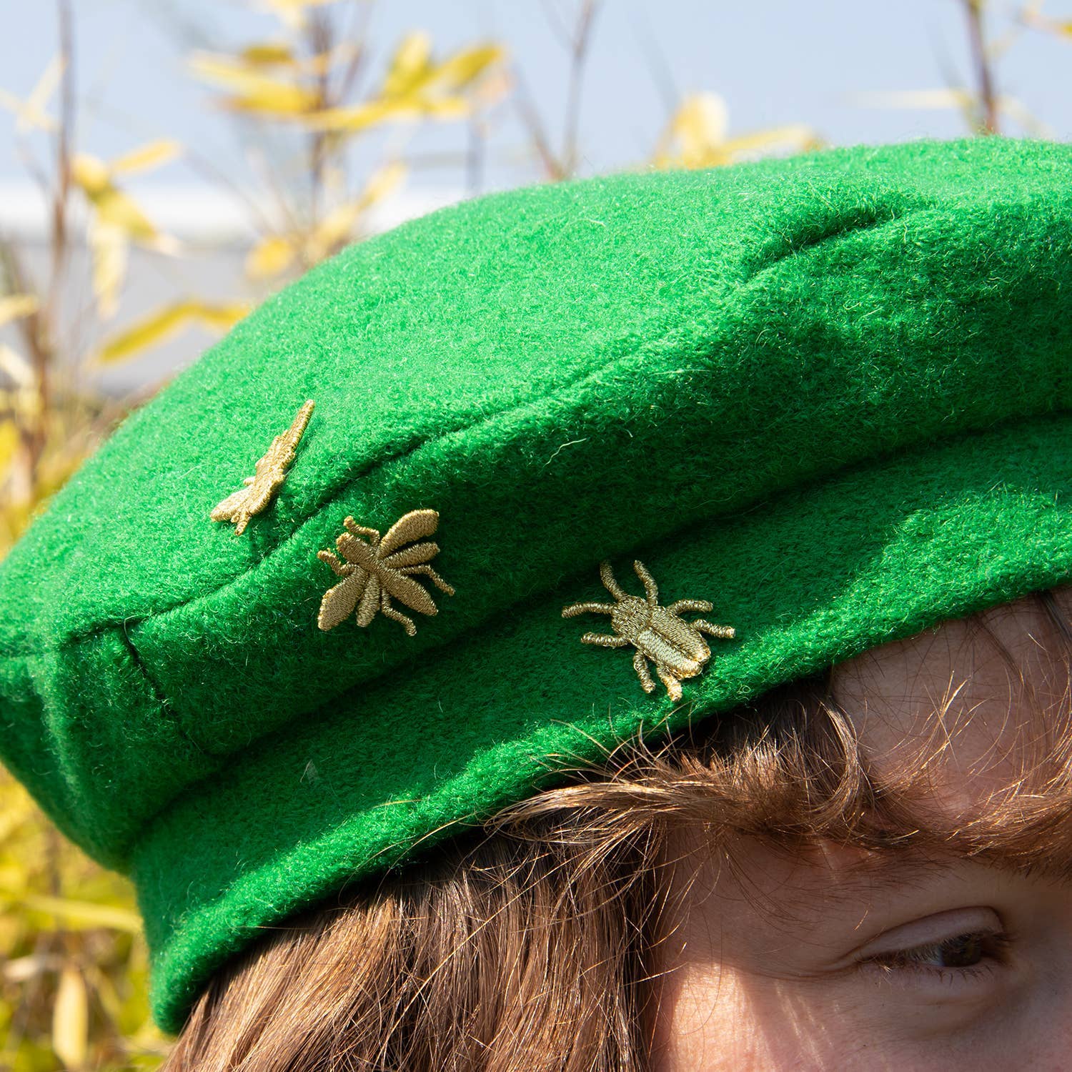 Botanopia USA - gifts , decor and cards for plant lovers - Wholesale Patch - Golden Embroidered Brooches - 3 little Bugs2