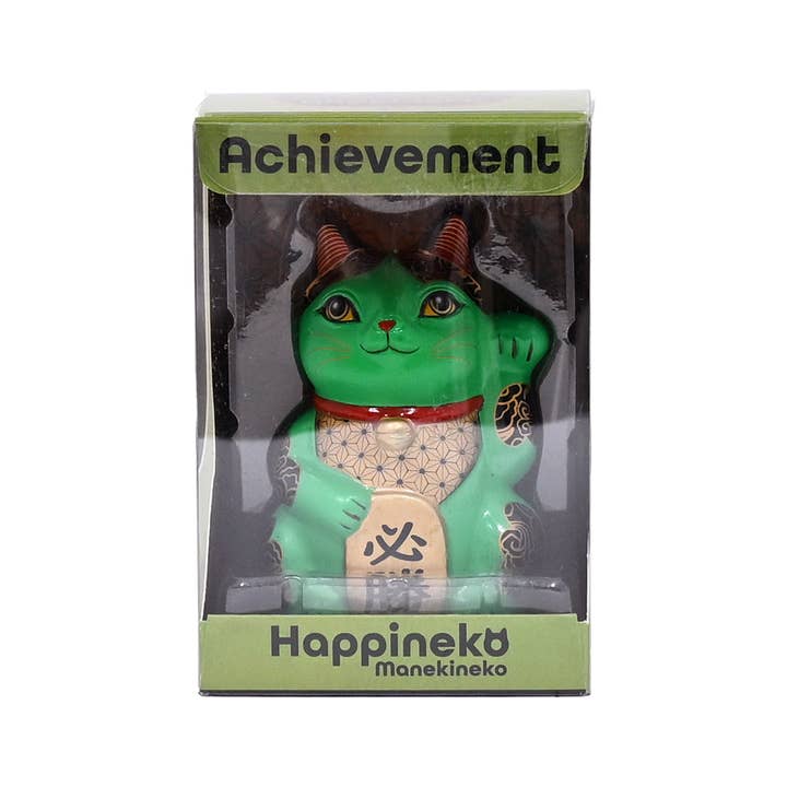 Urban Tokyo - Wholesale Decorative Figurine - 3.25"H Happineko Figurine Green Achievement (1/36)1