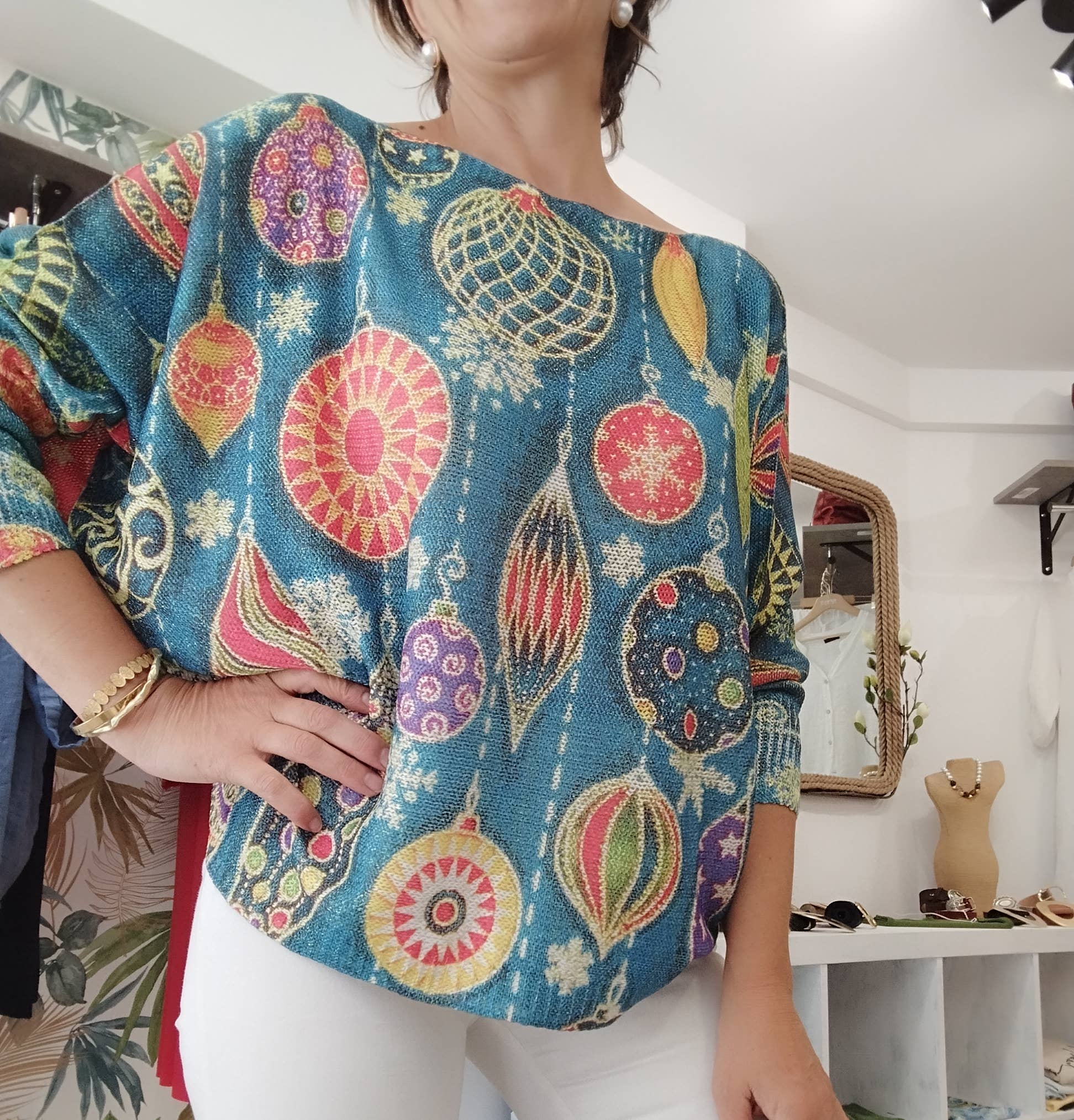 CENTO UNO ITALY - Wholesale Blouse - Women's - Woman's Christmas top MF210