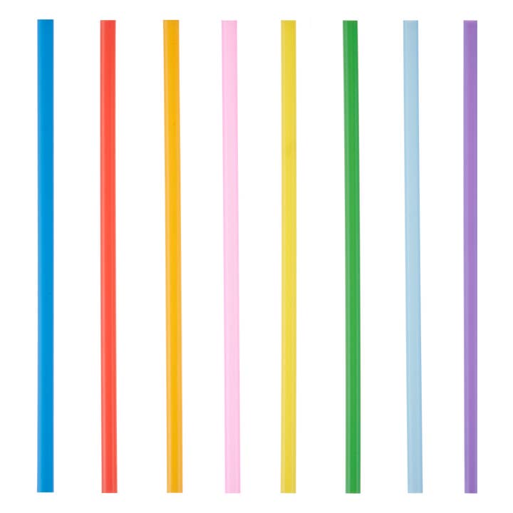 Party 7 inch Disposable Straws Pack of 100 Asst Colors for wholesale by TRUE