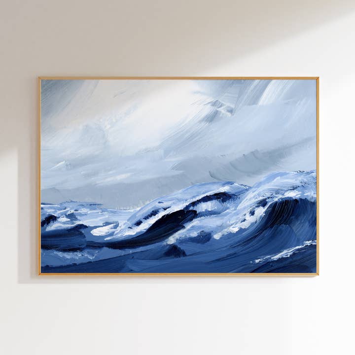 Ocean Waves, Framed Wall Art for wholesale by Green Barn Studio