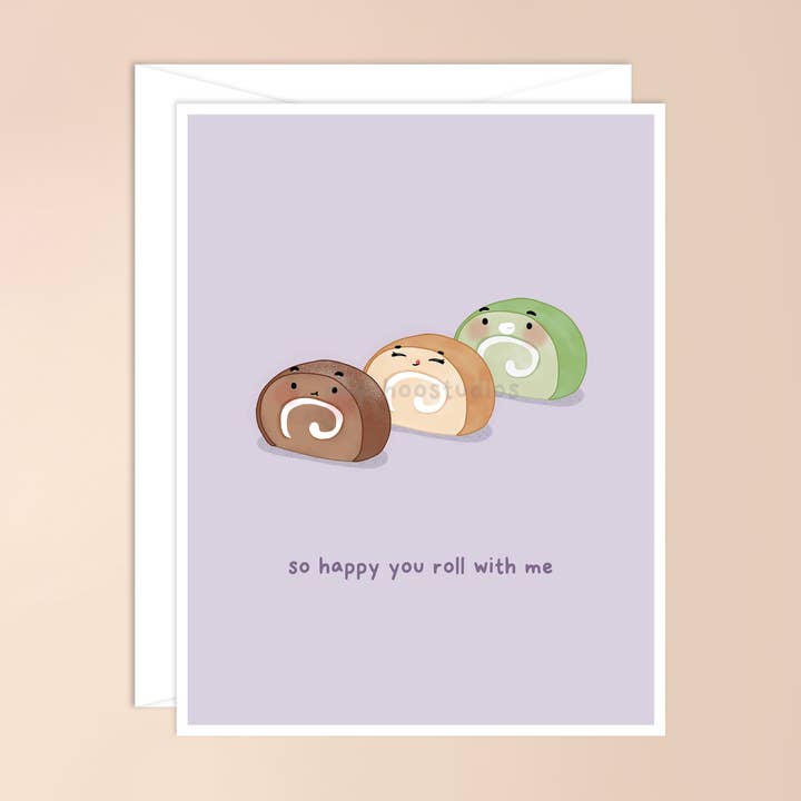 Biglietto di auguri So Happy You Roll With Me per la vendita all'ingrosso da parte di Raychoo Studios Inc.