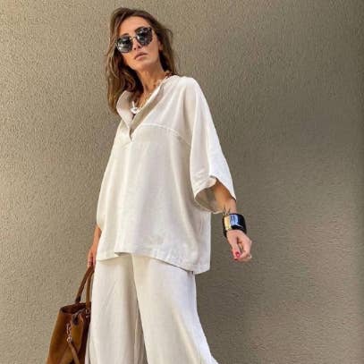 Completo in lino oversize a due pezzi e ulteriori Risultati per mimosa abbigliamento all'ingrosso. Resi gratuiti e termini di pagamento a 60 giorni su Faire in tendenza su Faire.