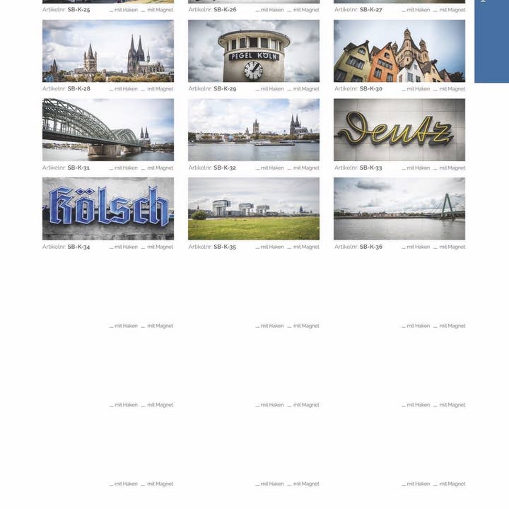 Kila-Photography - Deine Stadt auf Holz – Großhandel 3D-Wandkunst – Schlüsselbrett auf Holz - Köln - Variante Magnet3