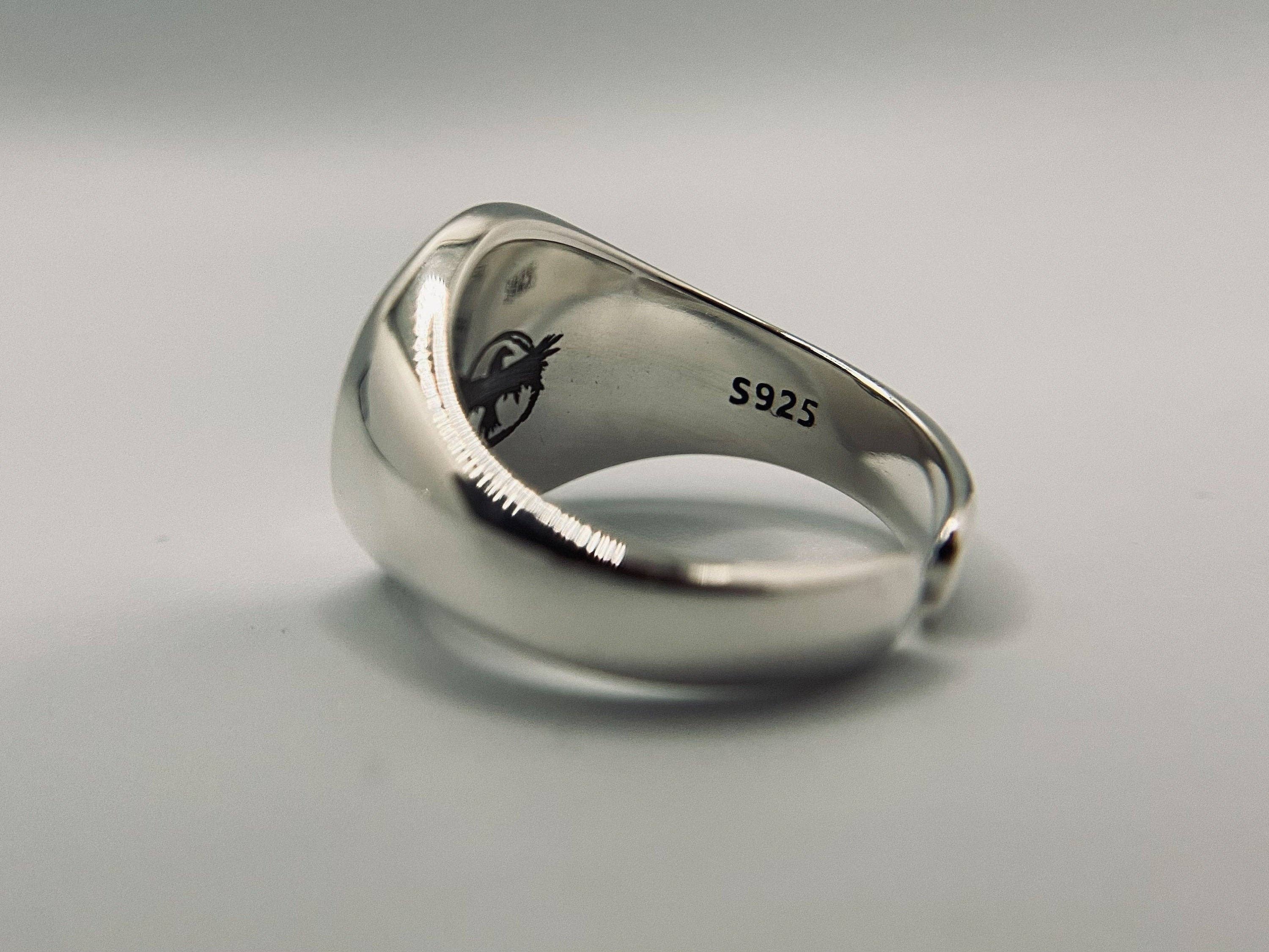 Black Feather Design – Anel de sinete por atacado – Anel Ghost - Anel Regulável Spooky Gothic - Prata de 1ª Lei6