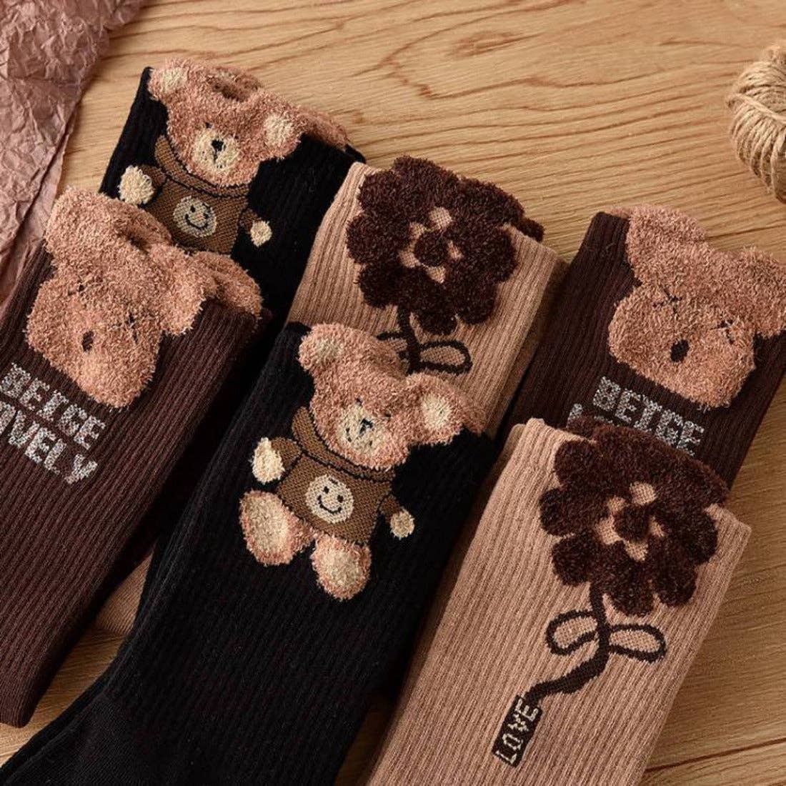 Funkyrel® Atzbranding Limited - Wholesale Socks - Women's - Rufia - Bear Print Winter Socks13