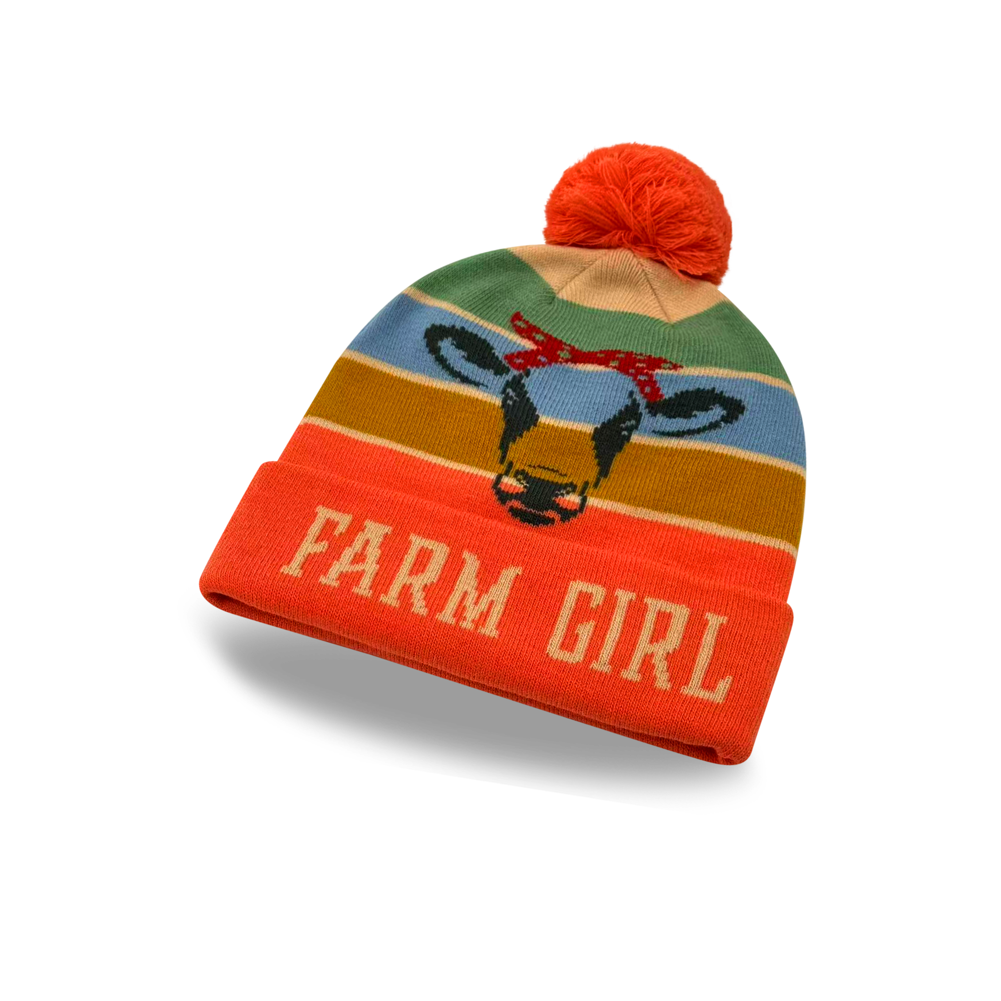 Northern Icons Creations INC - Wholesale Beanie - Women's - Farm Girl Cow Knit Pom Pom Beanie – Country Style Winter Hat2