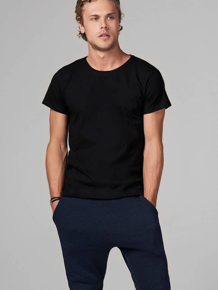 Heren T-shirt van zware katoen met ronde hals voor wholesale door Mika Jaymes