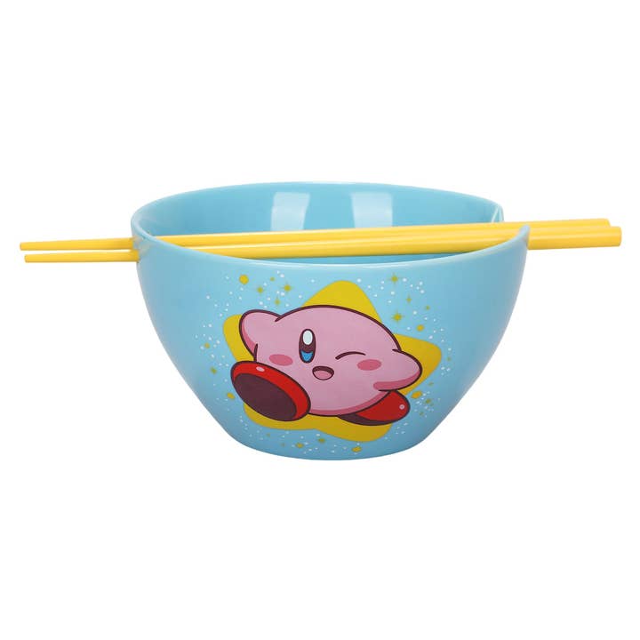 Bioworld Merchandising - Wholesale Bowl - Kirby Blue Ramen Bowl with Logo and Chopsticks1