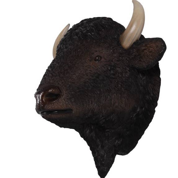 Buffalo American Bison Head Life Size Statue for wholesale by LM Treasures