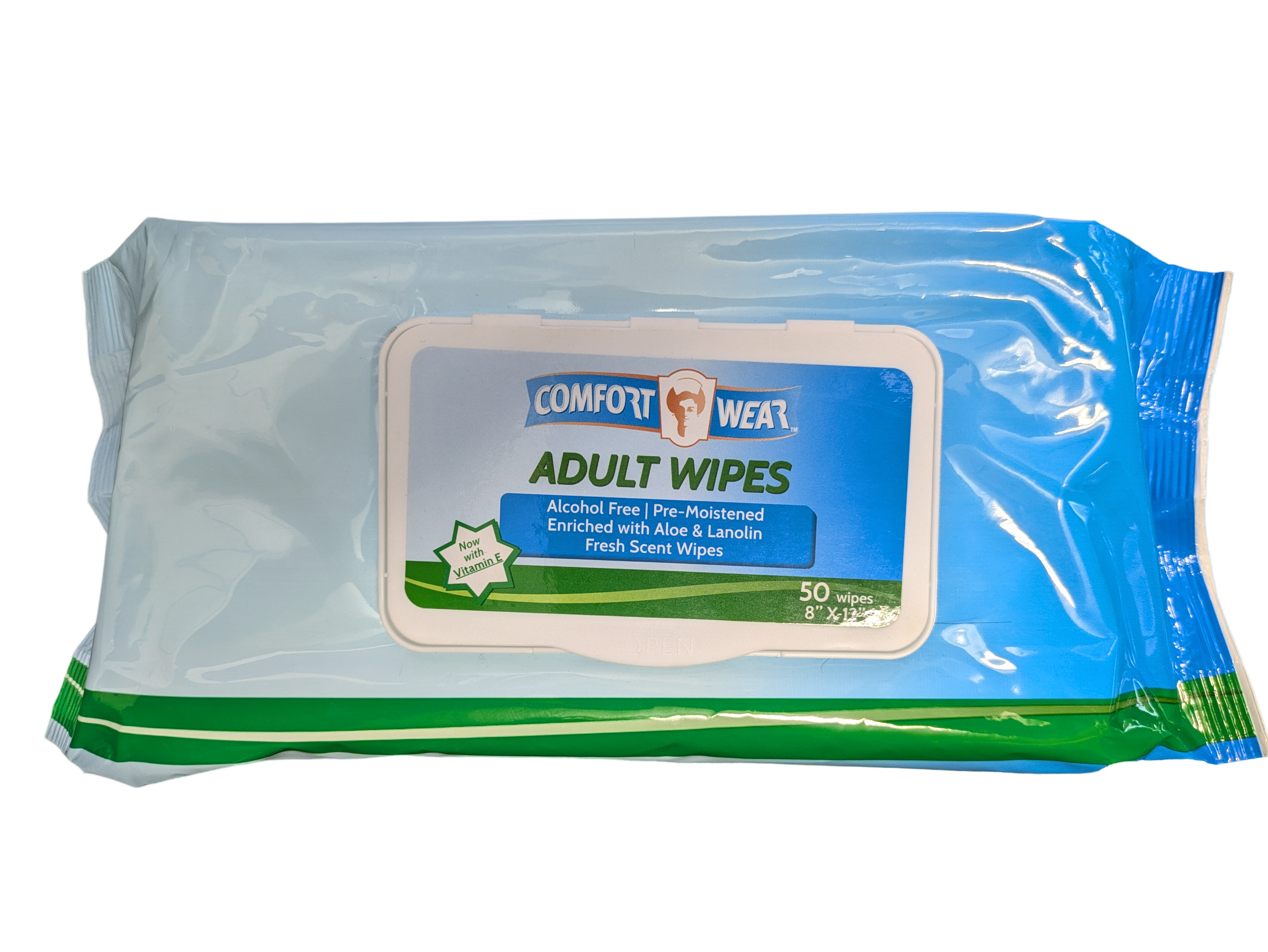 EcoQuality - Wholesale Face & body wipes - 8x12 Aloe Enriched Moistened Adult Wipes 8x12 50 Wipes/pack0