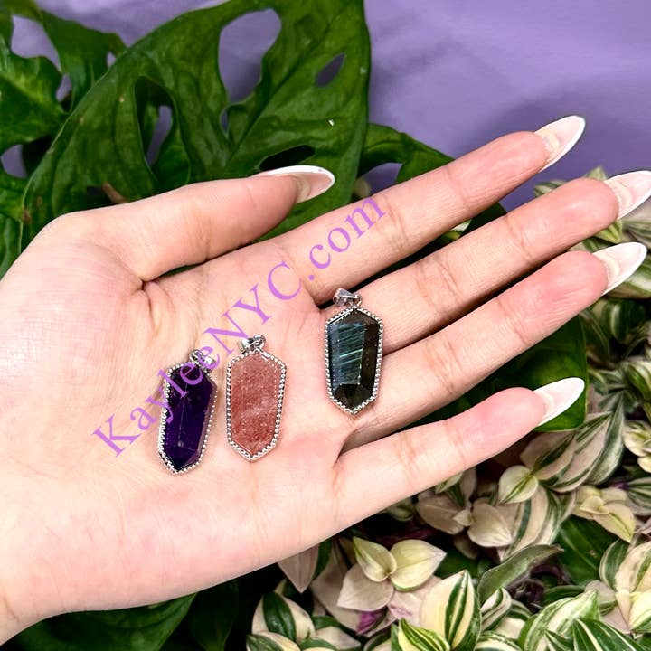 KayleeNYC – wholesale Individuell berlock/hänge – Naturlig kristallhänge helande energi7