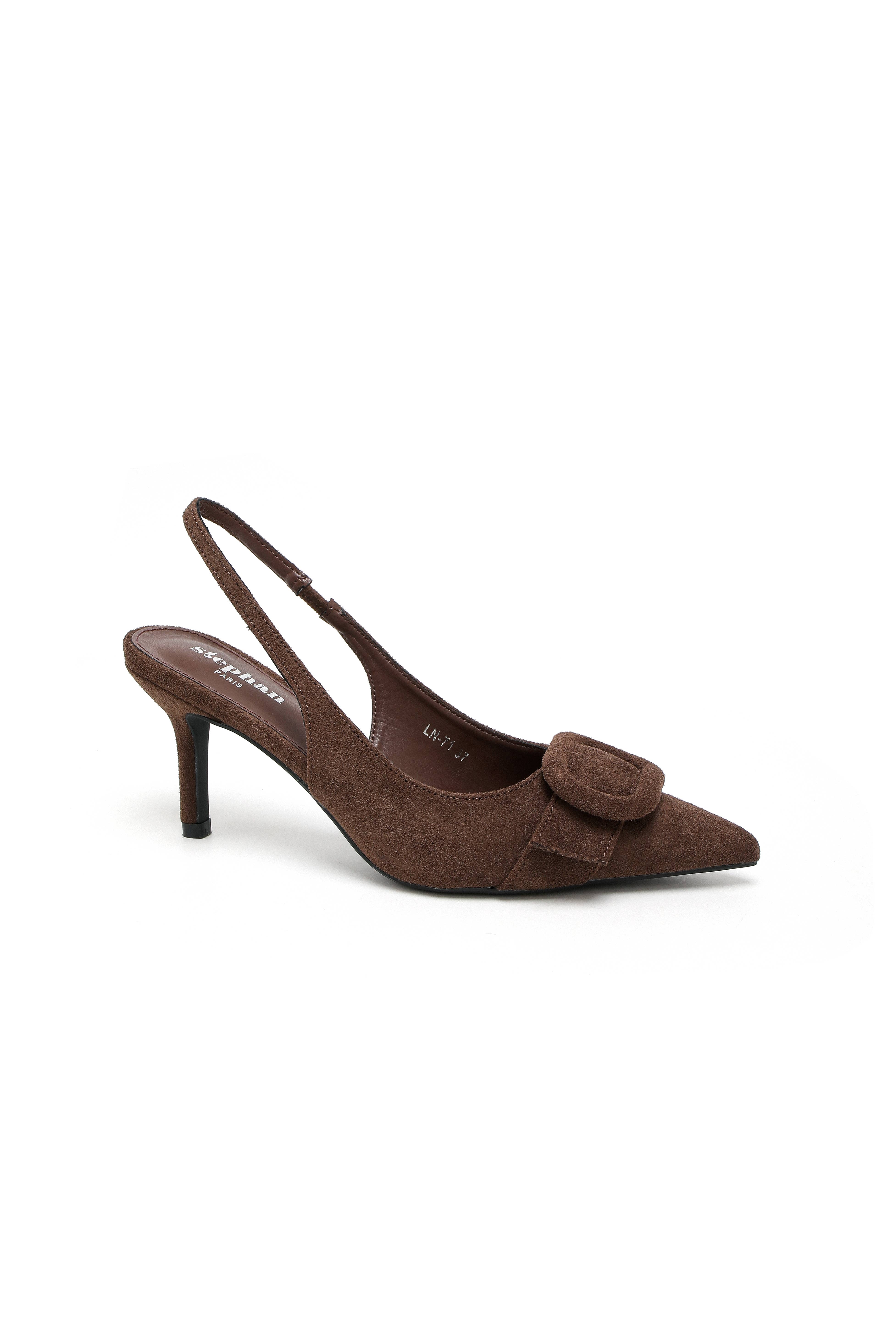 Stephan Paris - Vente Talons hauts – femme - Escarpins slingback en suédine avec boucle LN-711