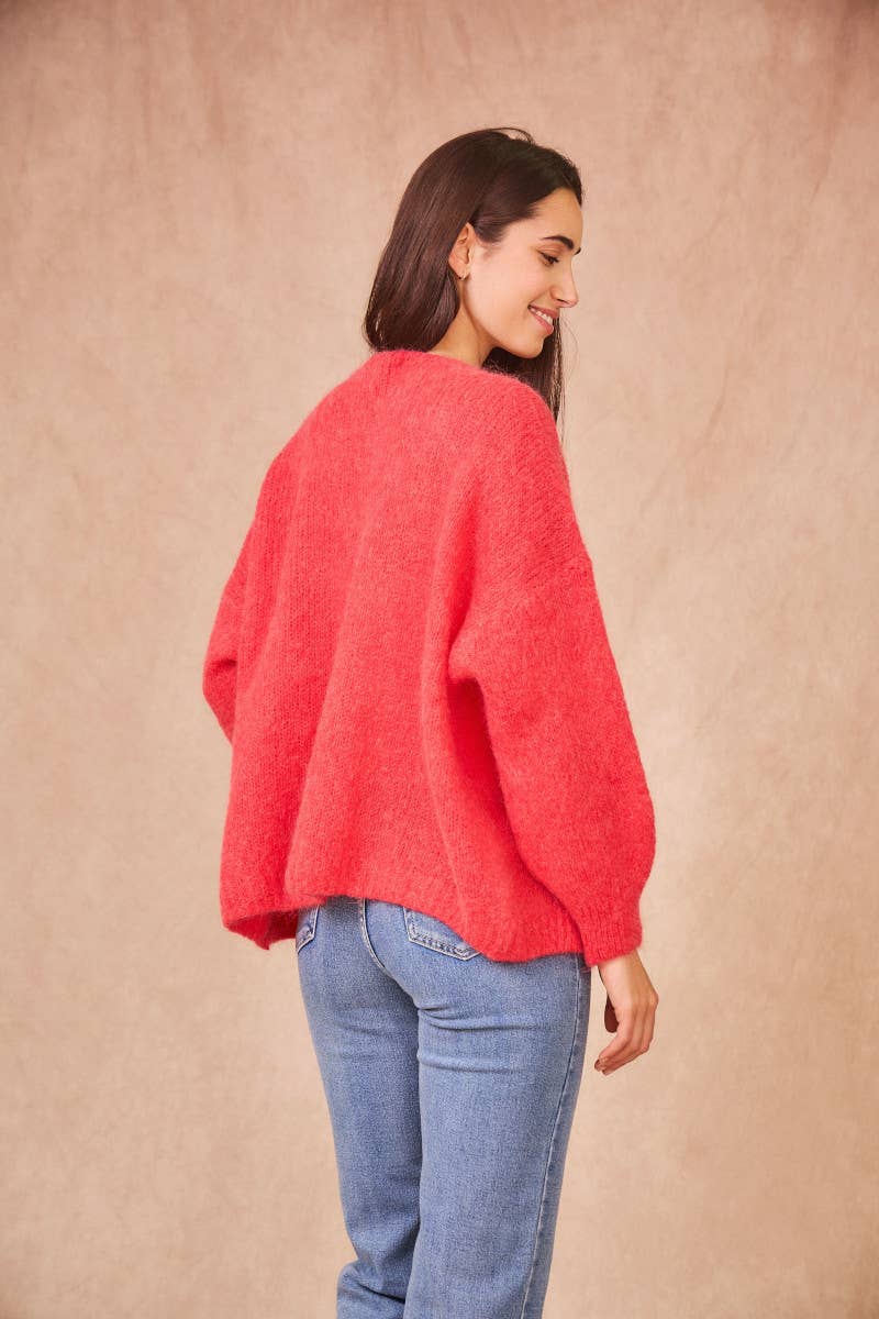 Calie Paris – Großhandel Strickpullover – Damen – Offene Mohair-Mischung Strickjacke10