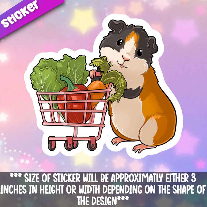Autocollant Guinea Pig Going Shop pour la vente par Mega Kawaii Cuties