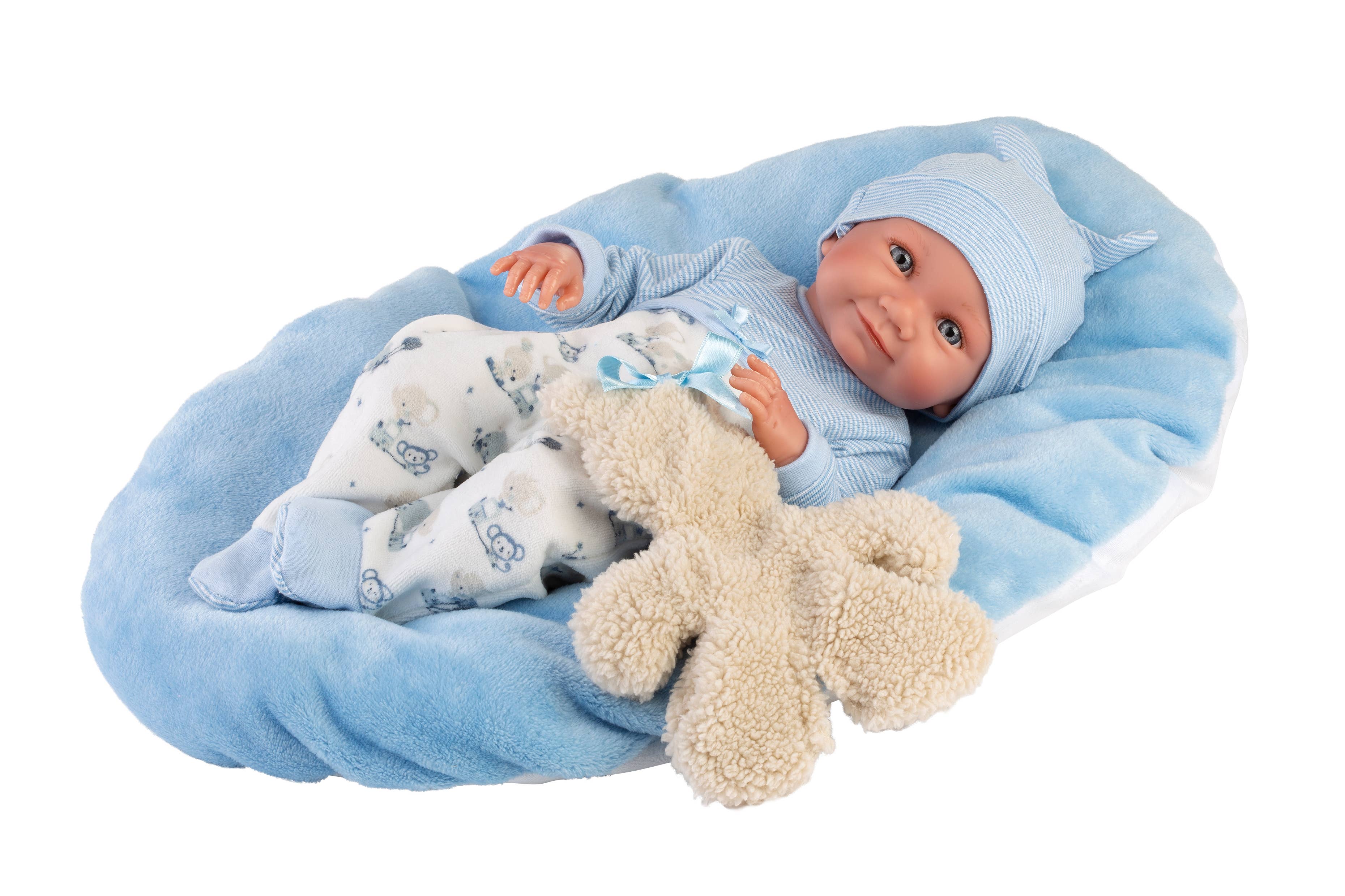 Llorens - Wholesale Doll - Kids - 15.7" Anatomically-Correct Alejandro w/ Cushion & Teddy Bear