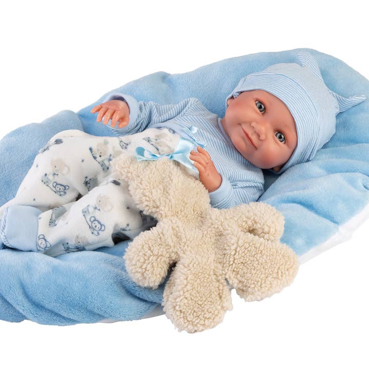 Llorens - Wholesale Doll - Kids - 15.7" Anatomically-Correct Alejandro w/ Cushion & Teddy Bear0
