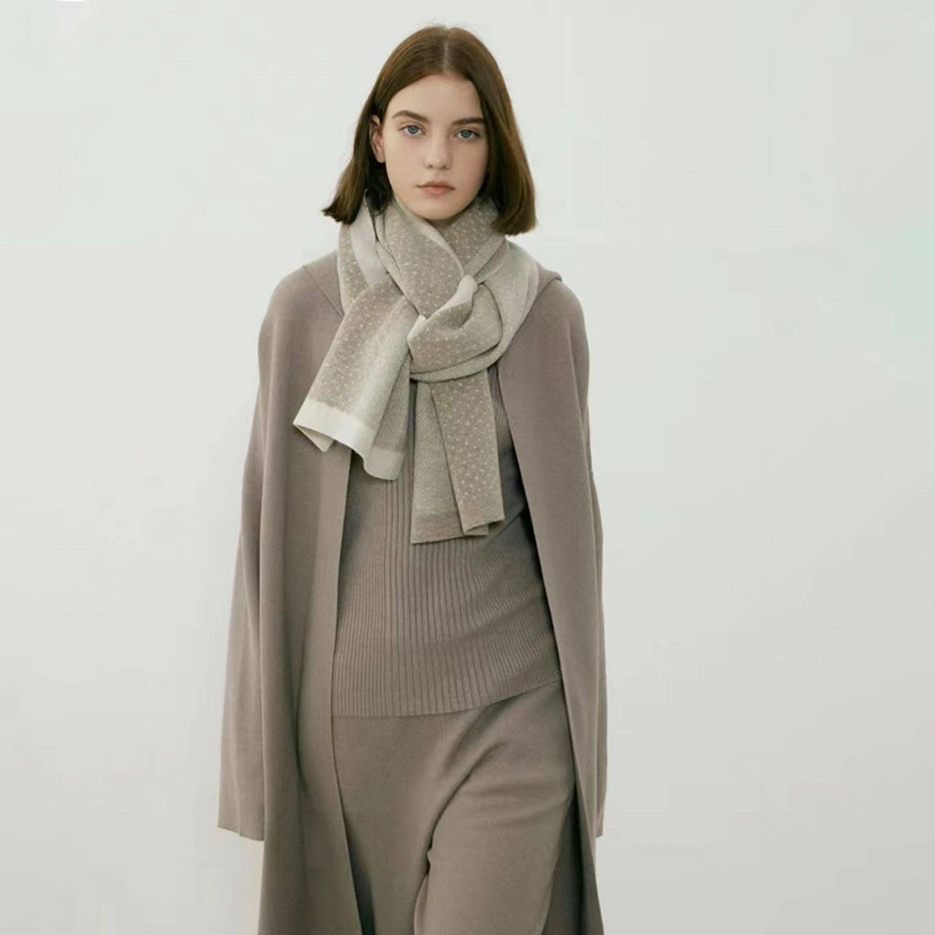 Dipped Shop - Vendita all'ingrosso Sciarpa - Donna - 2+ Sciarpe a Maglia a Punti con Colore a Contrasto DPKS10065