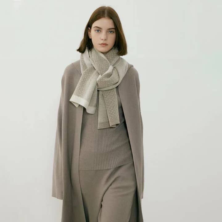 Dipped Shop - Wholesale Scarf - Women's - 2+ Contrast Color Point Knit Scarves DPKS10065