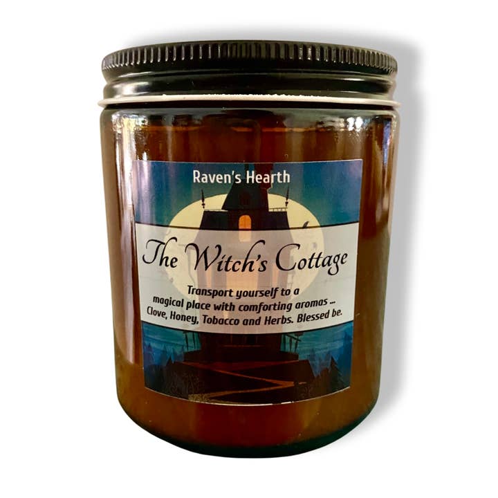 Vela Witch’s Cottage | Aroma cálido y especiado | 227 g | Vegana para venta al por mayor de Raven’s Hearth