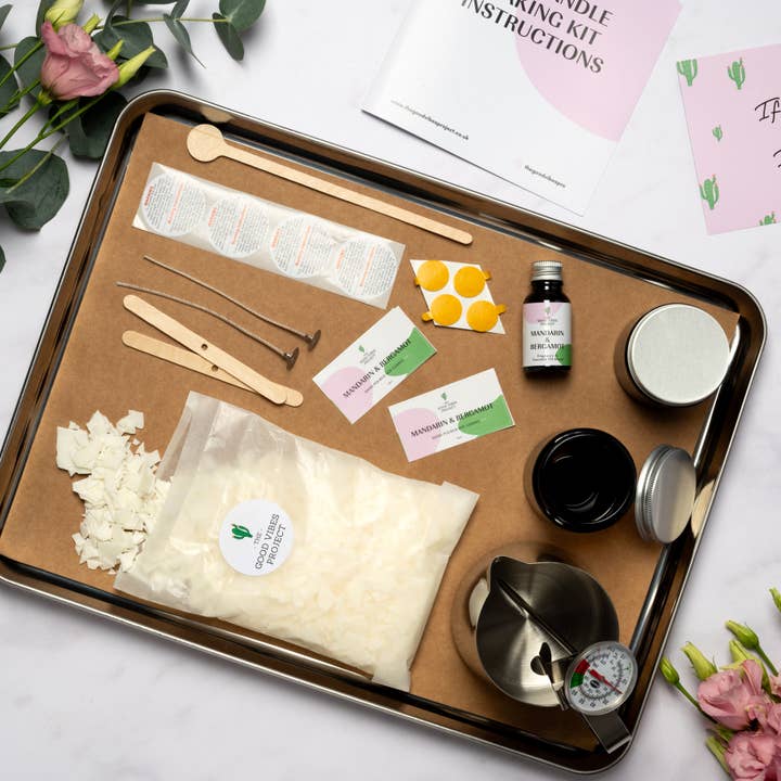 The Good Vibes Project - Wholesale DIY Craft Kit - DIY Soy Candle Making Kit to Make Your Own 4 Scented Candles3