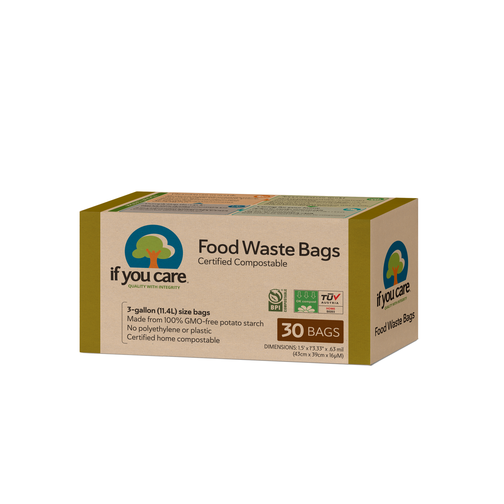 for Good Compostable 4 Gallon Trash Bags 25 Count