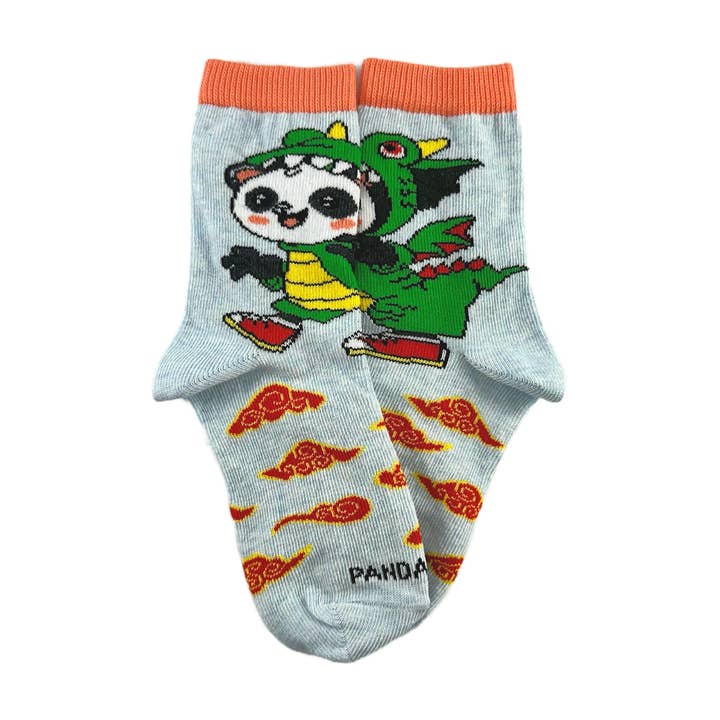 Sock Panda – Engroshandel Strømper - Børn – Panda Wearing Dragon kostume sokker til børn (3-7 år)