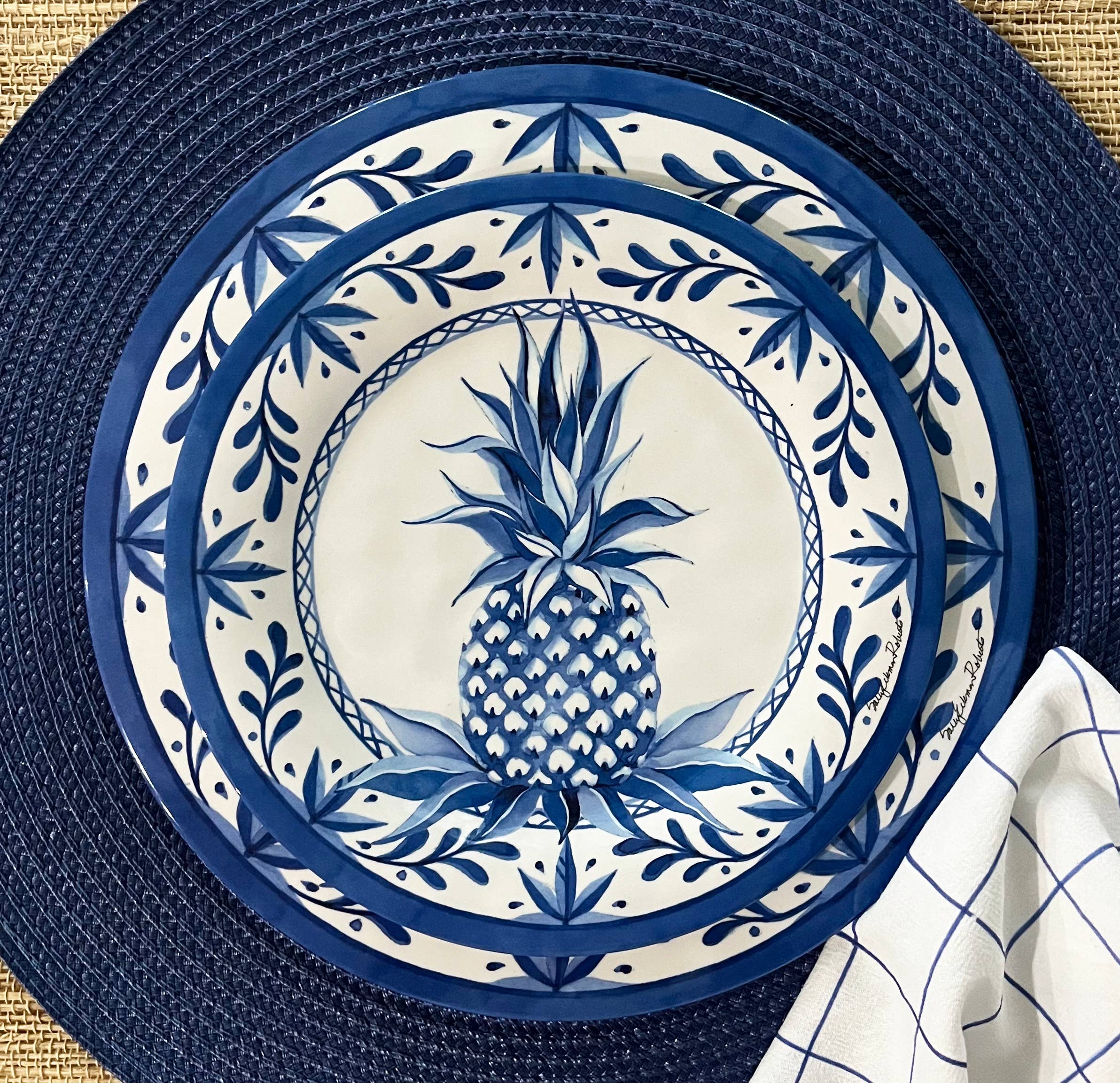 Bamboo Table - Wholesale Dinner Plate - Blue Pineapple Bamboo Plate Collection4