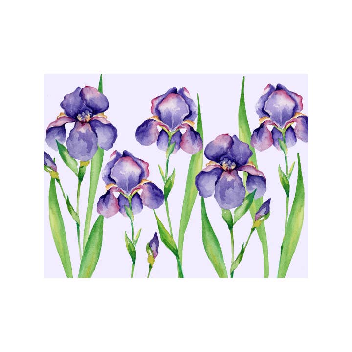 Iris Floral Note Card for wholesale by Brake Ink Stationery
