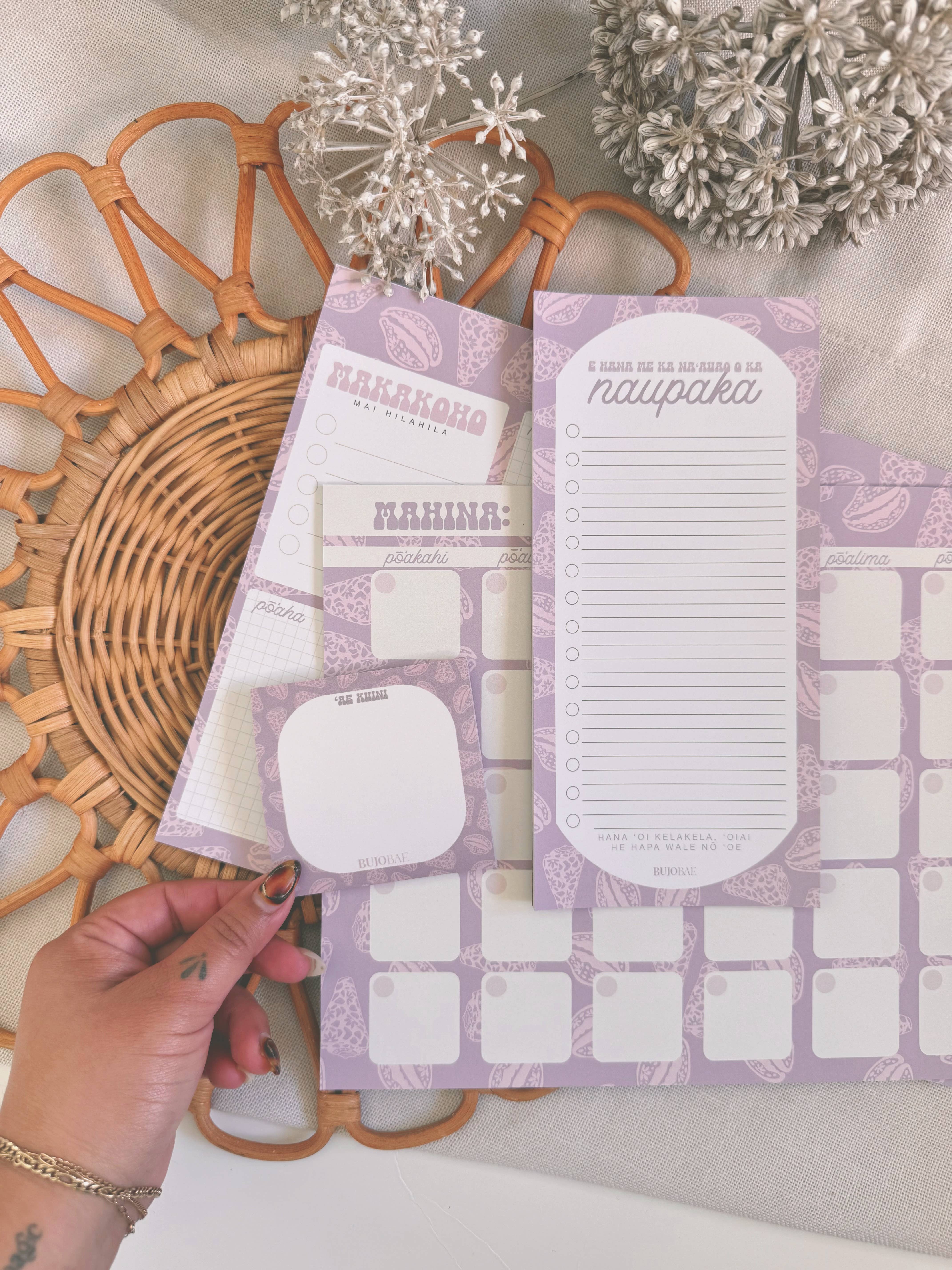 Bujo Bae - Wholesale Notepad - Naupaka Pūpū in Poni | Monthly Notepad2