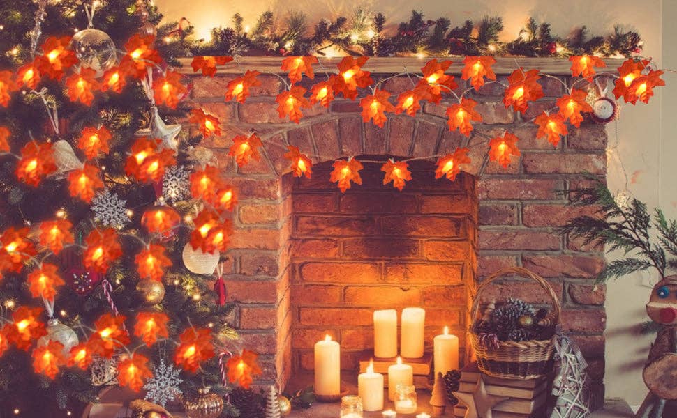 Moderny - Vendita all'ingrosso Fili di luci - Luci con foglie autunnali1