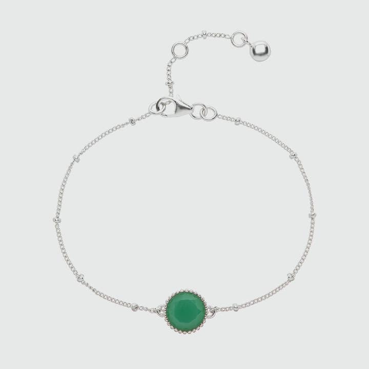 Barcelona Silver May Chrysoprase Birthstone Bracelet for wholesale by Auree Jewellery