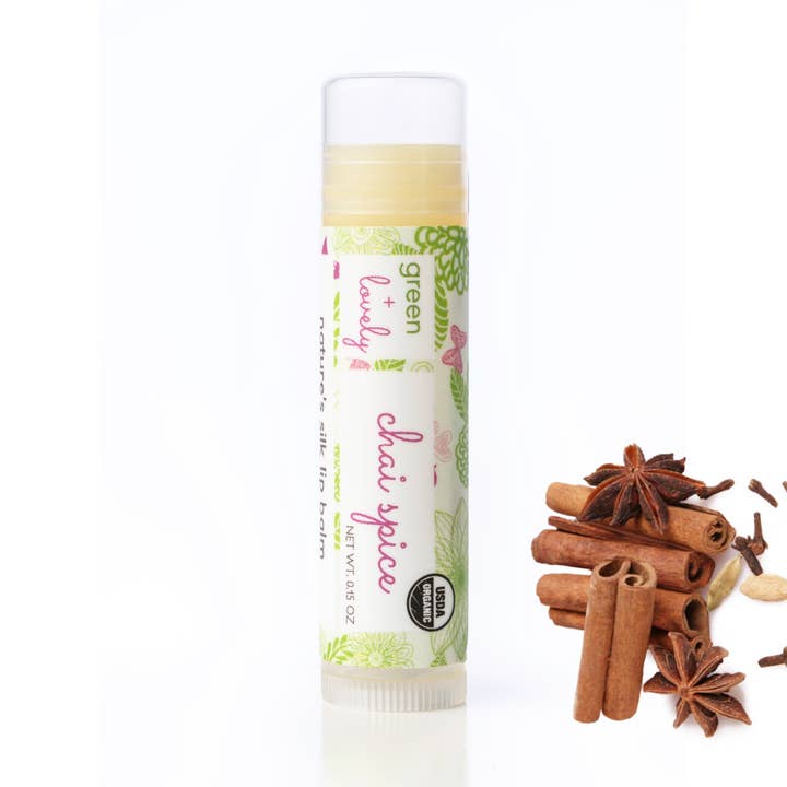 Nature's Silk Lip Balm, Organic - Chai Spice for wholesale by green + lovely