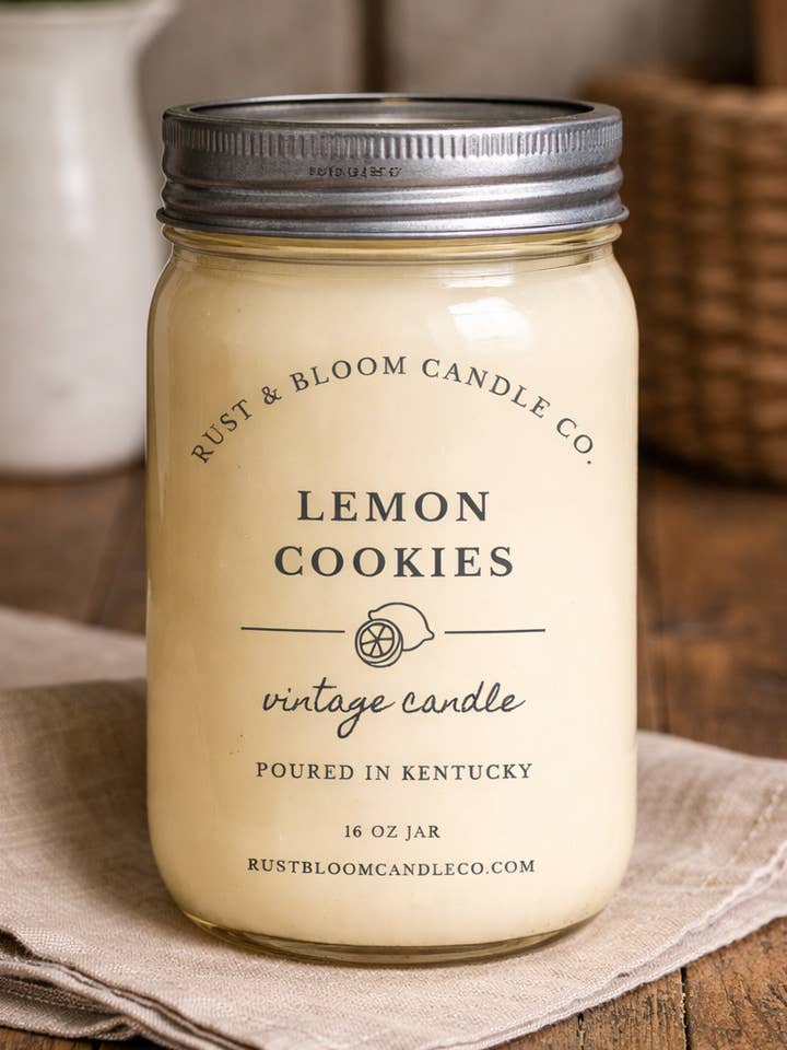 Lemon Cookies 16 oz Soy Candle for wholesale by Rust & Bloom Candle Co