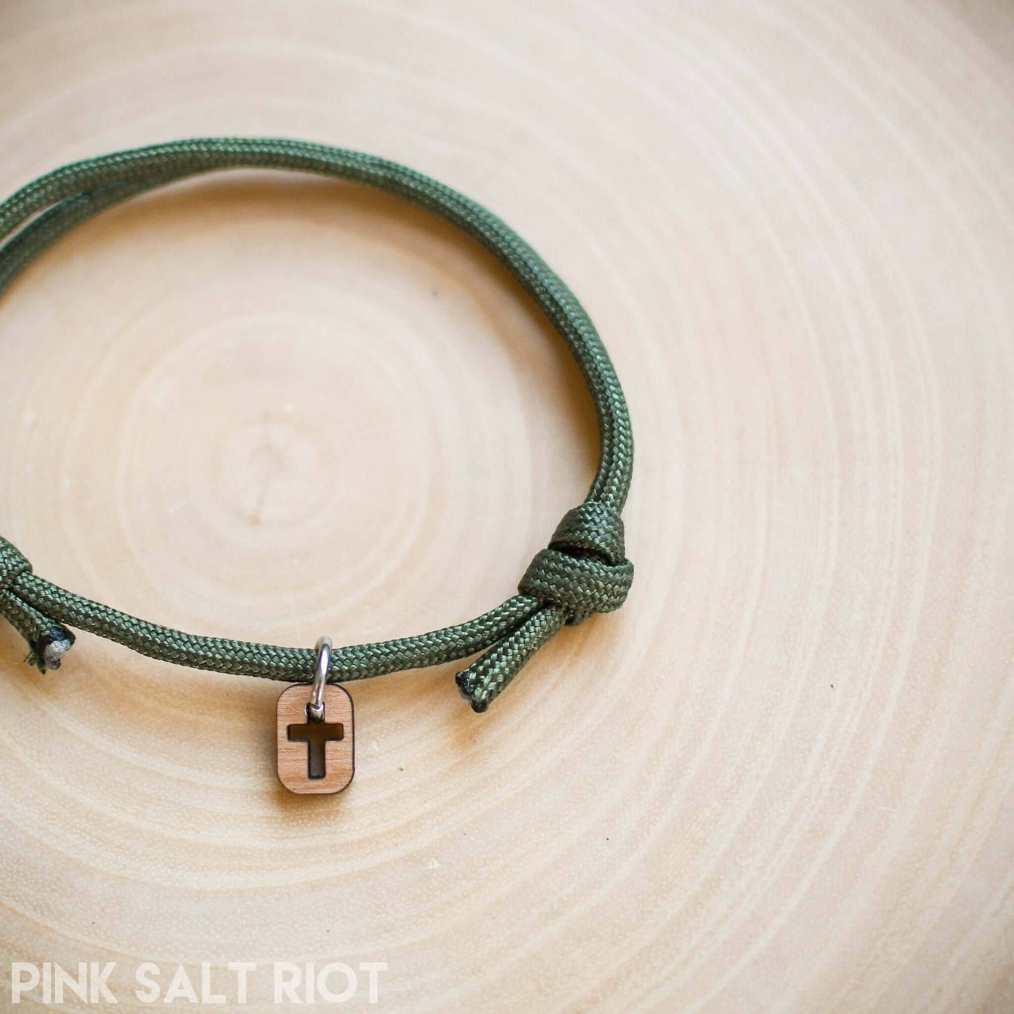 Pink Salt Riot - Wholesale Woven/Braided Bracelet - Olive Paracord Symbols Bracelet3