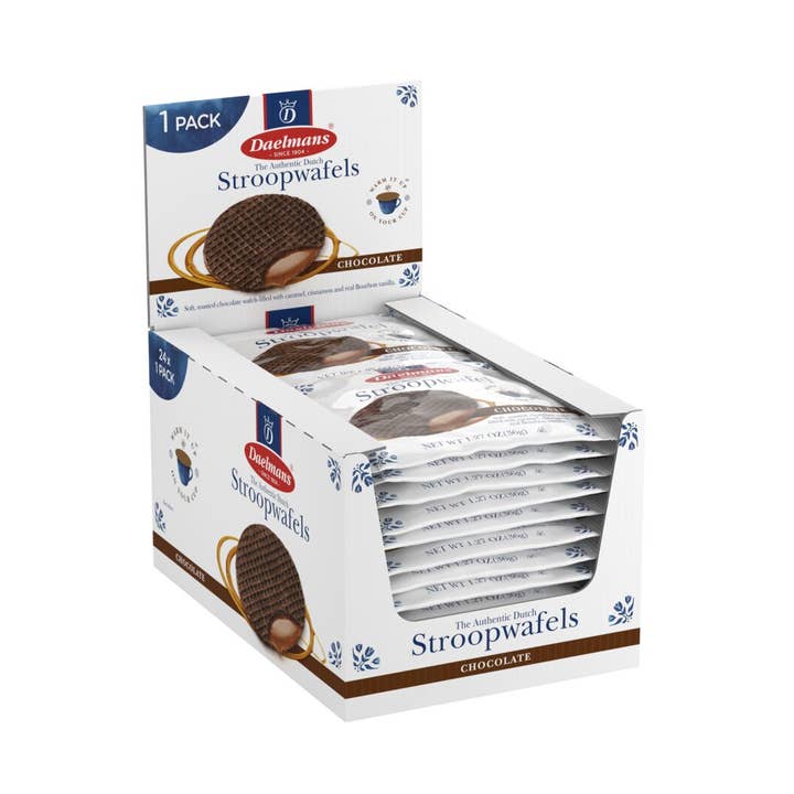 Daelmans Stroopwafels - Wholesale Cookie - DAELMANS Chocolate JUMBO Stroopwafels 1PK (case of 96)
