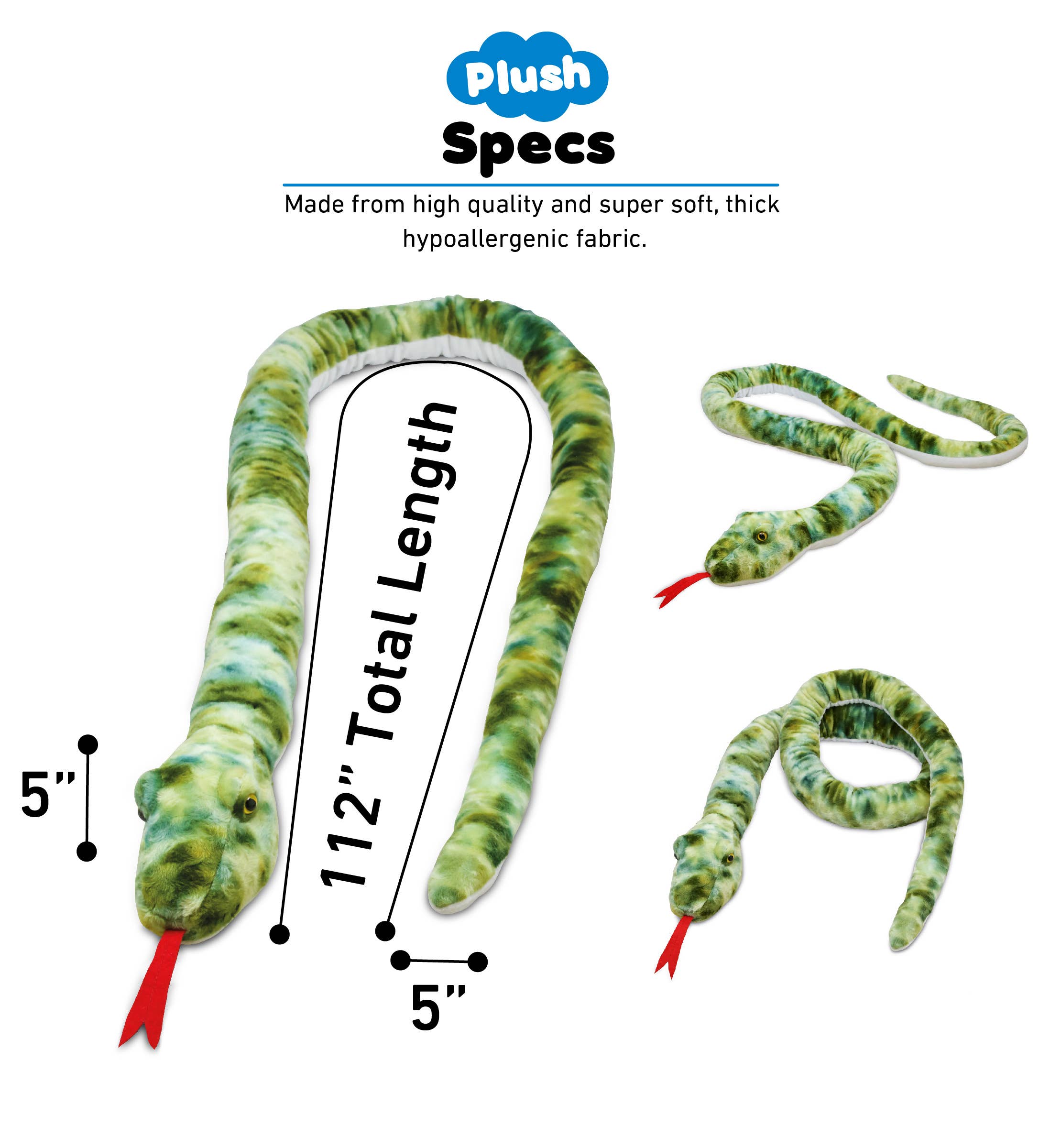 Cota Global - Wholesale Stuffed/Plush Toy - Kids & Baby - Wild Collection Plush - Giant Snake 112"2