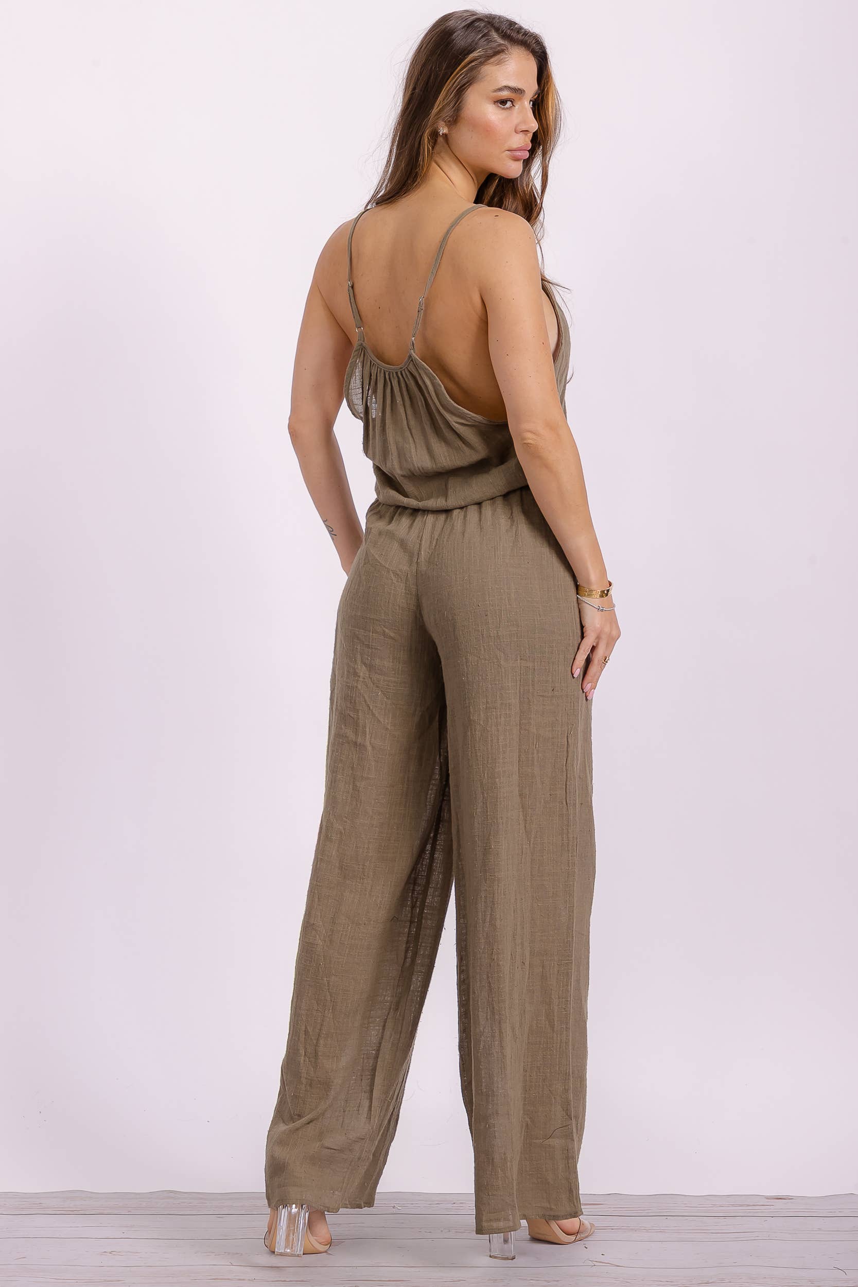 H&H Fashion Inc. - Wholesale Jumpsuit - Women's - P563 Wide Leg Linen Jumpsuit8