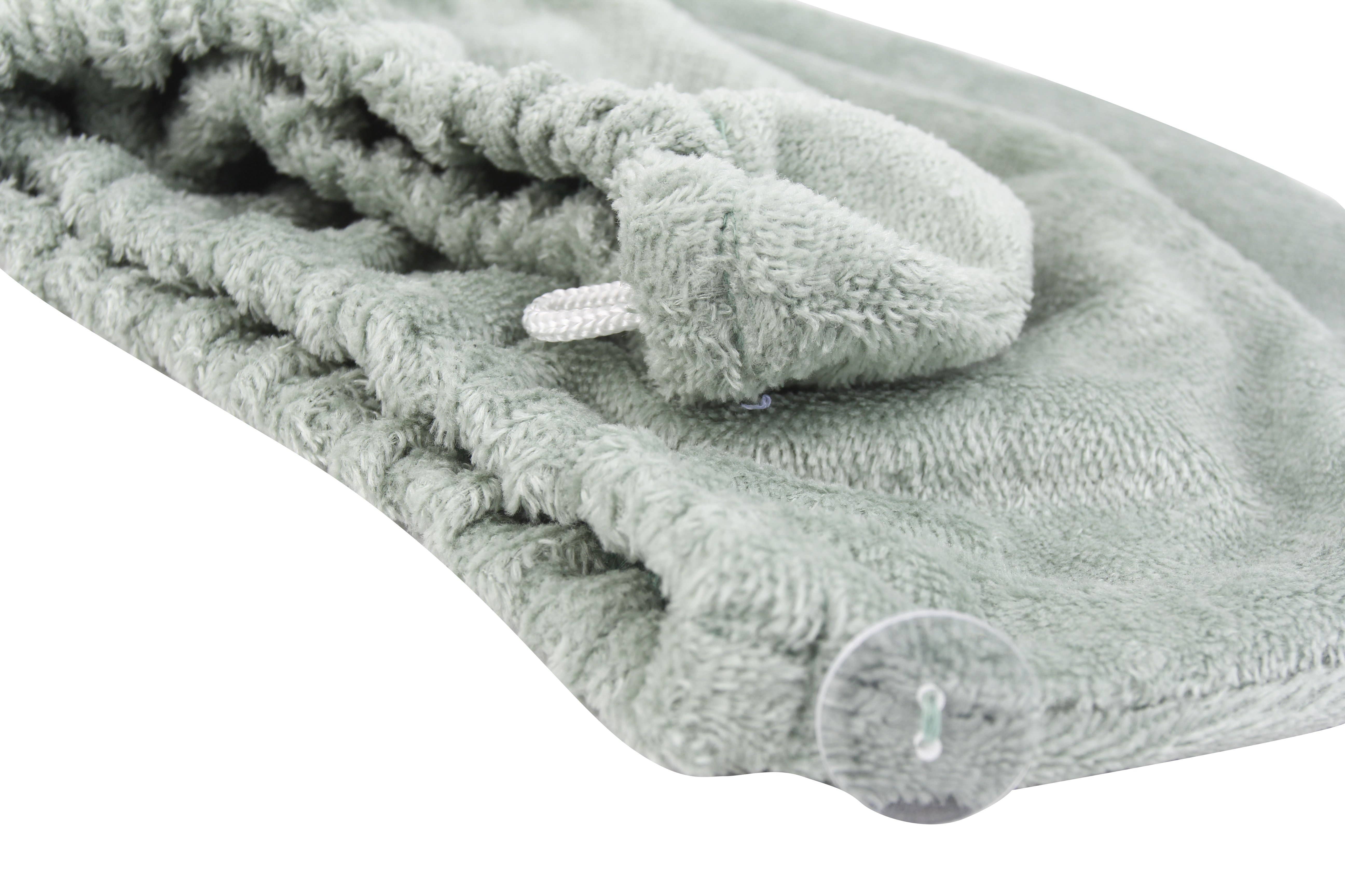 Everplush - Wholesale Bath Towel - Extra Plush Bath Wrap + Hair Turban Set - Sage Green6