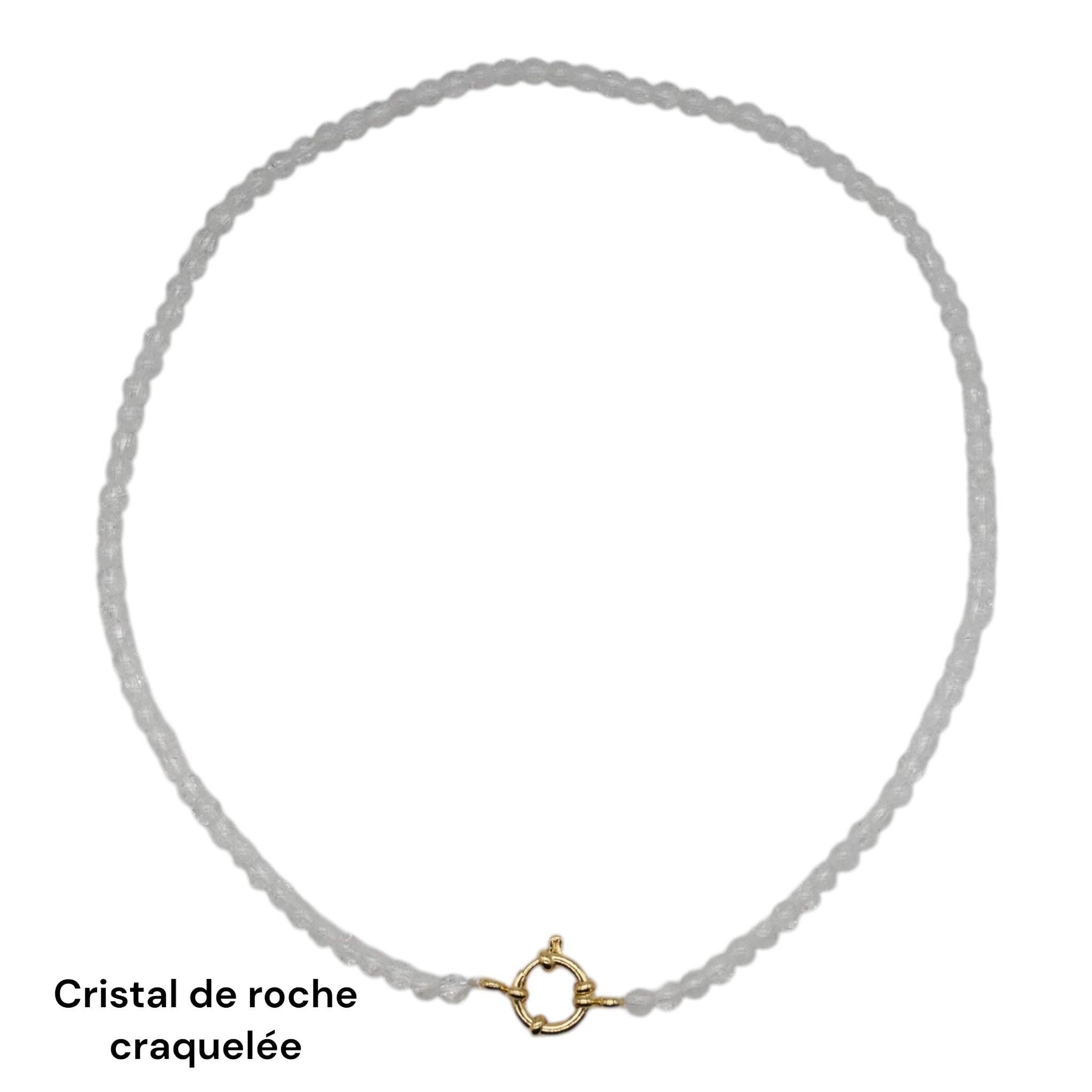 Foliesbijoux - Wholesale Beaded/Pearl Necklace - 43 cm necklace in 4 mm with gold-plated stainless steel buoy clasp (20 stones available)5