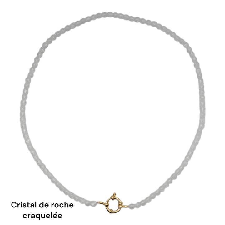 Foliesbijoux - Wholesale Beaded/Pearl Necklace - 43 cm necklace in 4 mm with gold-plated stainless steel buoy clasp (20 stones available)5