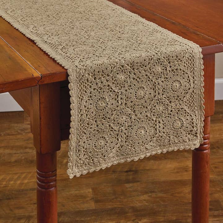 Park Designs – wholesale Table runner – Lace Table Runner - 54"L - Oatmeal