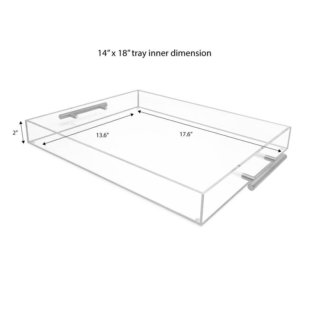 Isaac Jacobs International - Wholesale Serving Tray - Isaac Jacobs Clear Acrylic Serving Tray with Metal Handles37