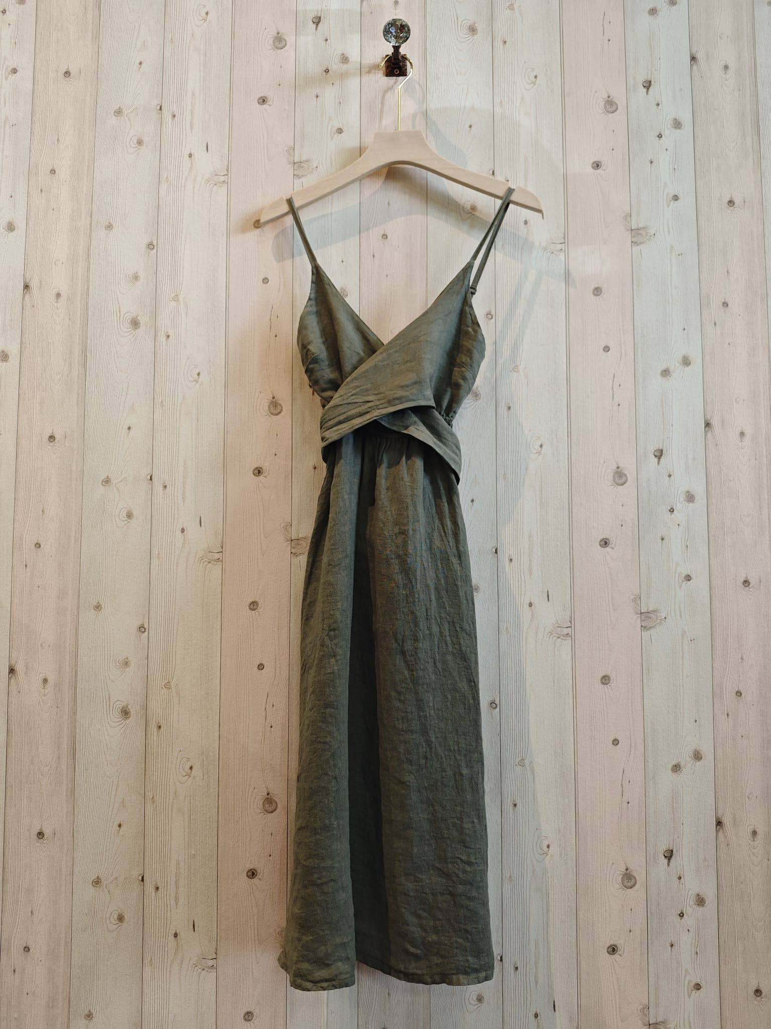 Linen & More - Wholesale Dress - Women's - REF 25811 DRESS WITH CROSSED BOW 100% LINEN2