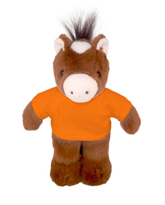 Plushland - Wholesale Stuffed/Plush Toy - Kids & Baby - Plush Floppy Horse with Personalized Tee  8"7