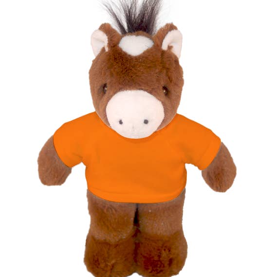 Plushland - Wholesale Stuffed/Plush Toy - Kids & Baby - Plush Floppy Horse with Personalized Tee 8"7