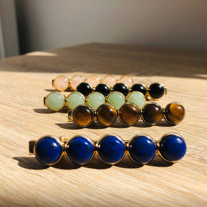 Barrette pince pierres naturelles Estelle pour la vente par YSIE