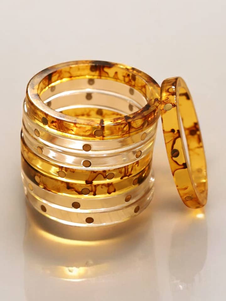 Stacking Bangle | Resin & Brass for wholesale by DORSEA